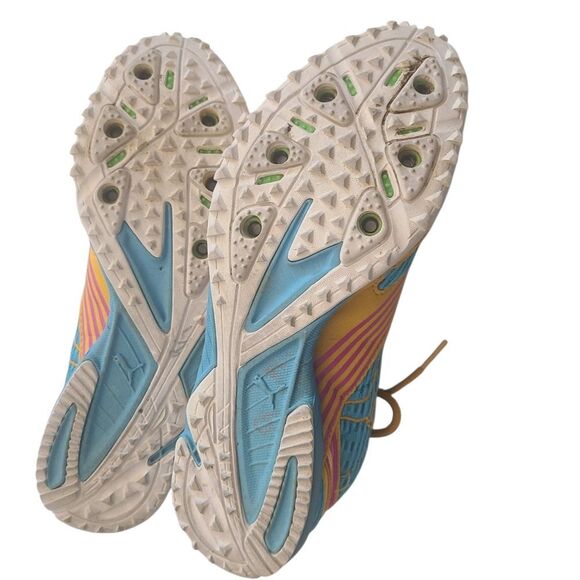 PUMA Sneakers Complete Model Yellow With Turquoise Laceup Women's Sz 9.5 - Picture 9 of 12